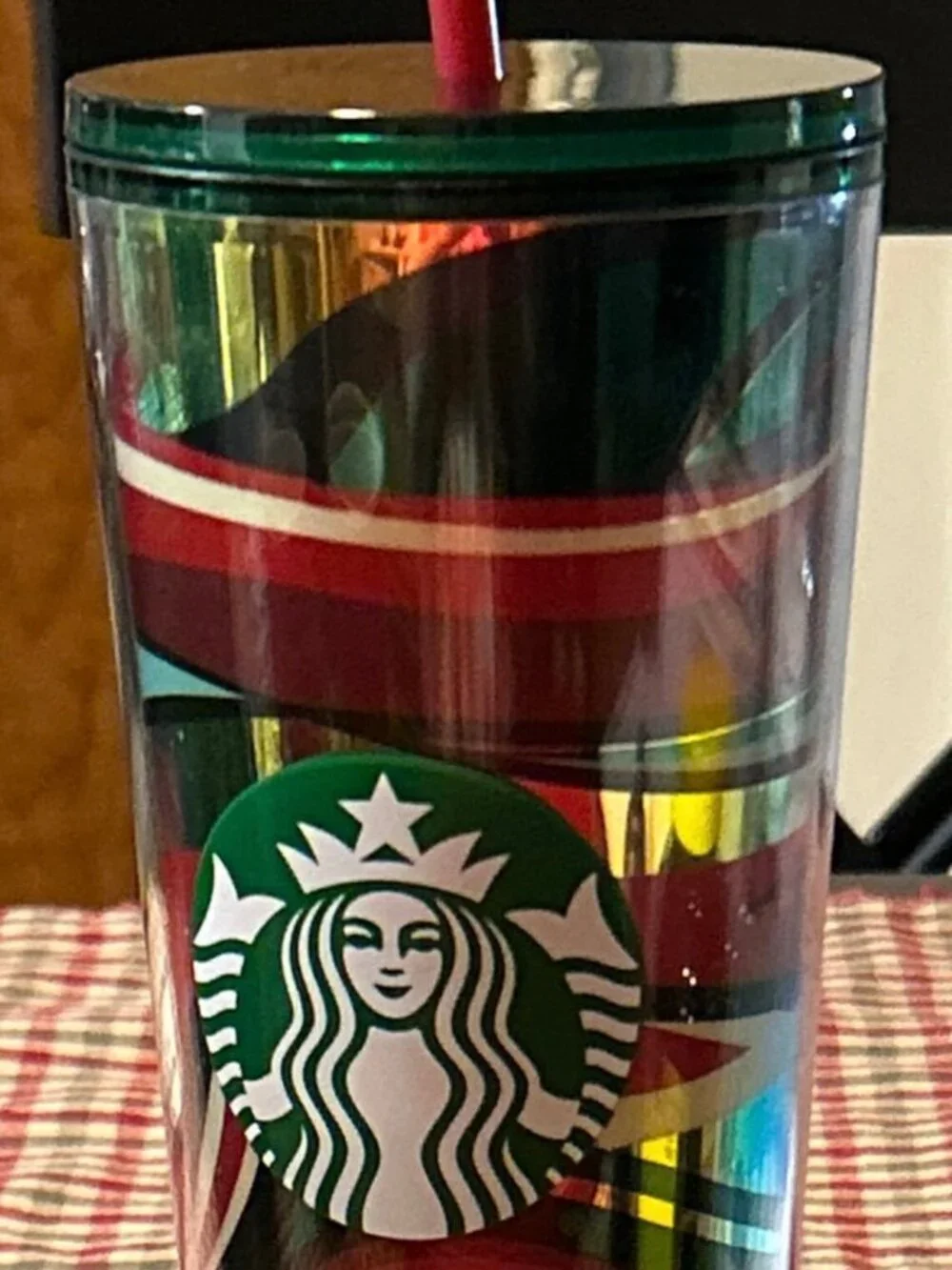 Starbucks 24oz Deep Colors Iridescent Wave Tumbler with Matching Straw